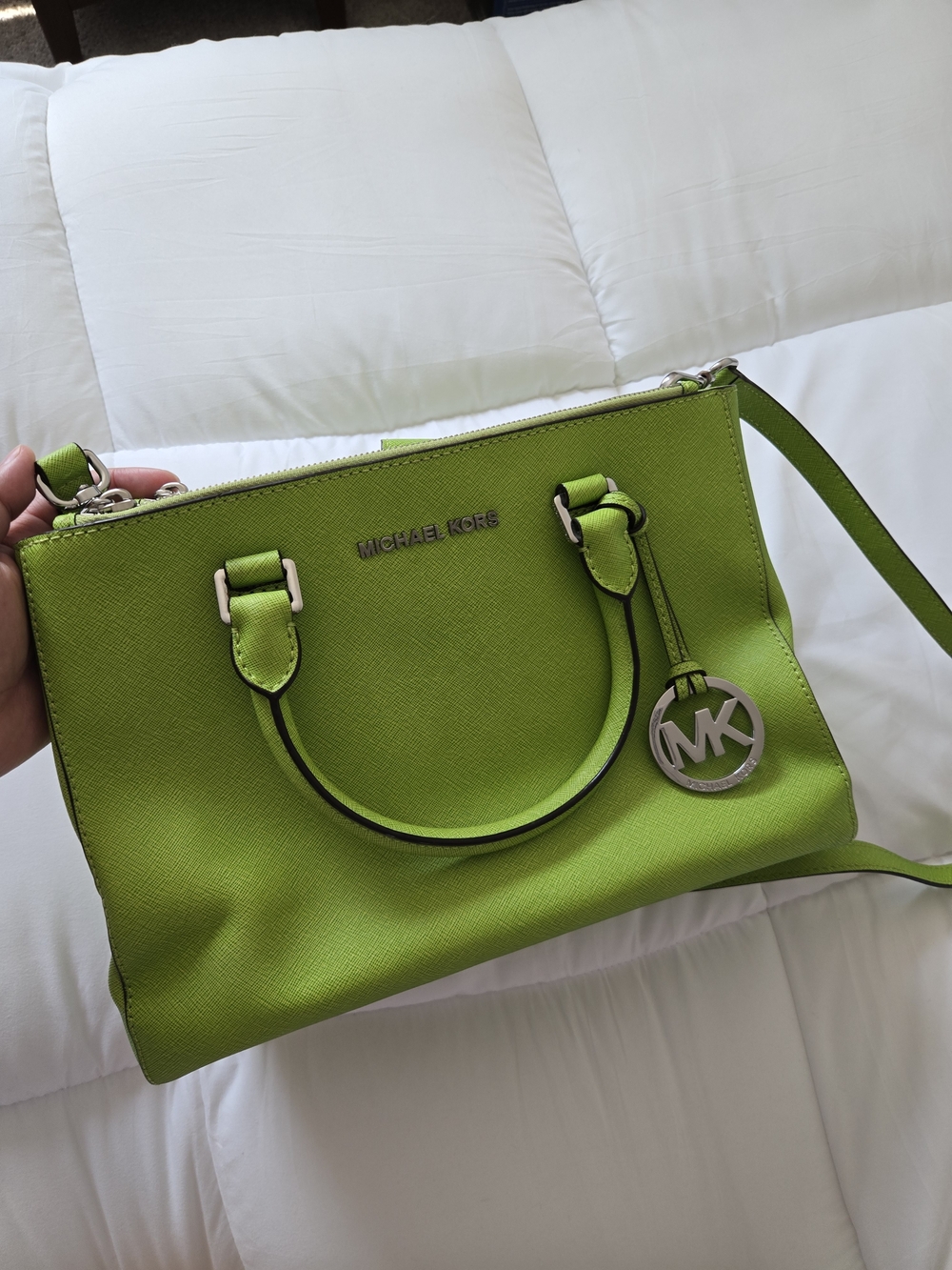Michael Kors Lime Green Saffiano Leather Satchel